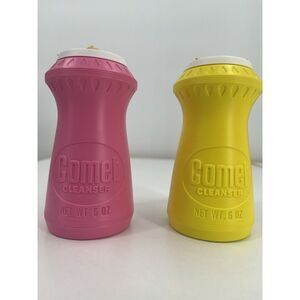 2 Vintage‎ Sealed Comet Cleaner Plastic Bottle Shaker 6oz Crochet Cover